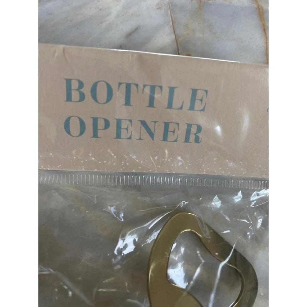 New Made For Retail Gold Jingle Bell Bottle Opener Holiday Bar Tool Christmas